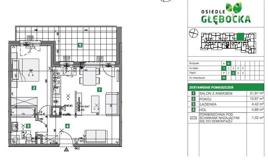 Sprzedam mieszkanie dwupokojowe: Warszawa Białołęka Grodzisk , ulica Głębocka, 45 m2, 668000 PLN, 2 pokoje - Domiporta.pl