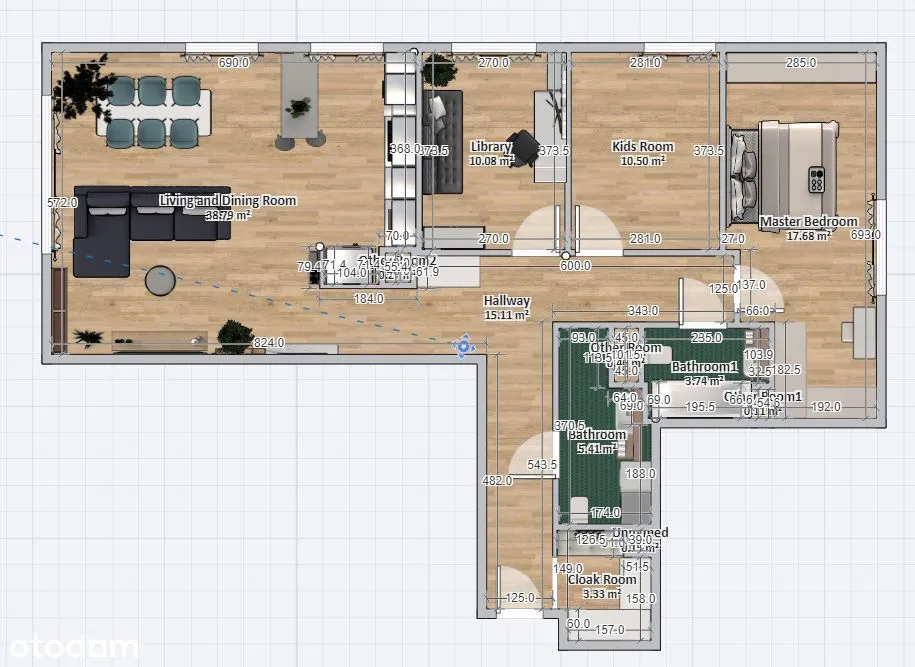 Apartament na Mokotowie z dużym ogrodem 240 m.