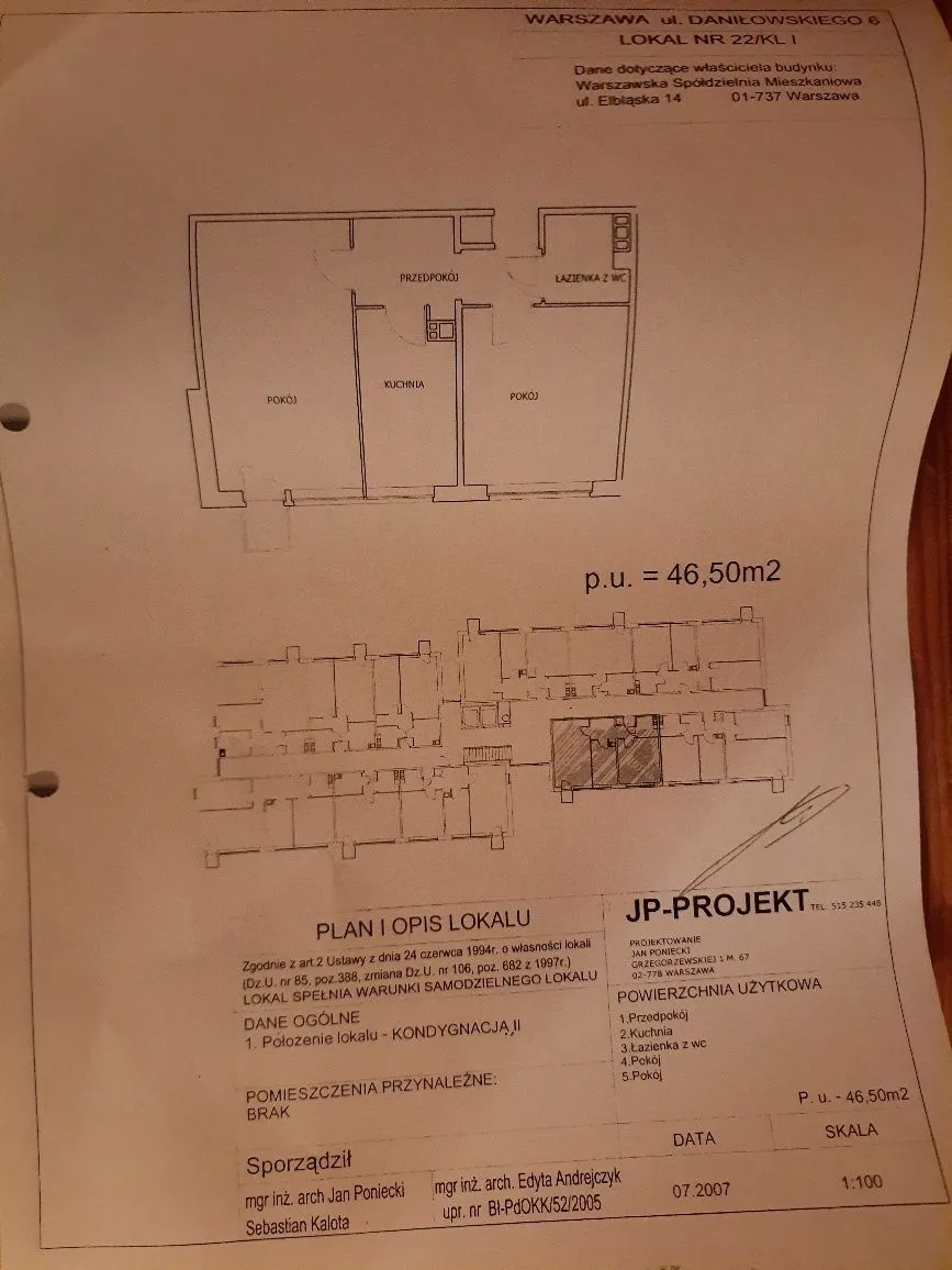 Warszawa Bielany Mieszkanie - 2 pokoje - 47 m2 - 1 piętro