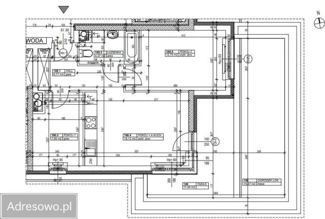 Warszawa Bielany, ul. Słodowiec Mieszkanie - 3 pokoje - 50 m2 - parter