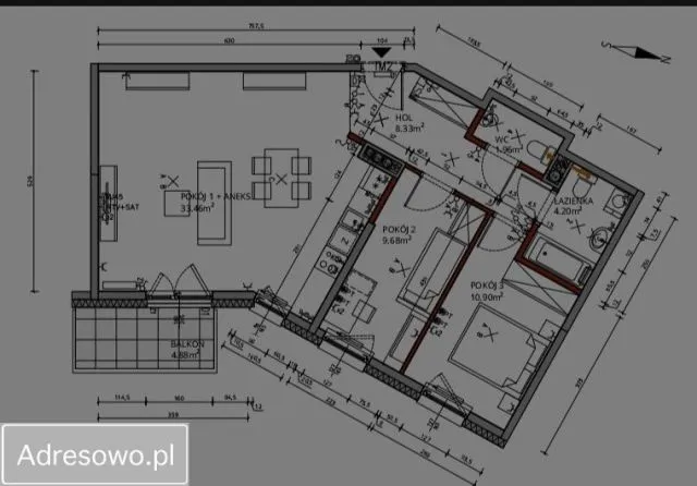 Warszawa Wola, ul. Fort Wola Mieszkanie - 3 pokoje - 68 m2 - 5 piętro