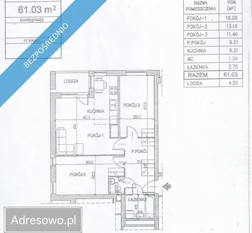 Warszawa, ul. Ostrobramska Mieszkanie - 3 pokoje - 60 m2 - 18 piętro