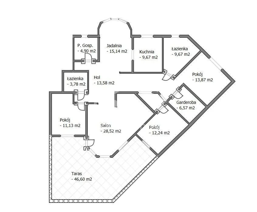 Apartament 148.5m2 wysoki parter, taras 46m2 