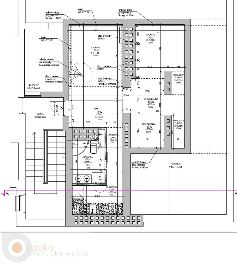 Unikat wysoka dwupoziomowa Belwederka 85m2 pow 