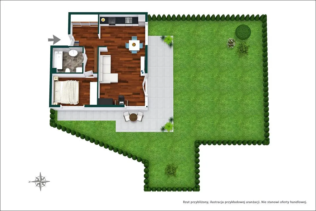 180 m² Prywatnego Ogrodu! 2-Pokojowe Przy Metrze 