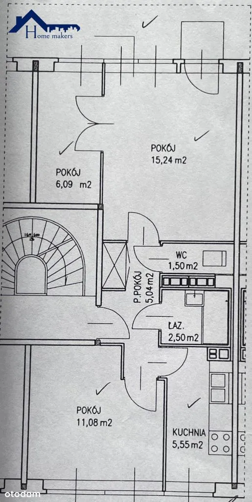 Blisko Arkadii ! 2-pok. + wnęka, z balkonem.