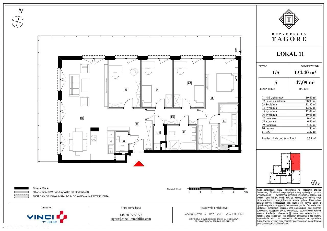 Rezydencja Tagore | 5 pokoi | apartament 11