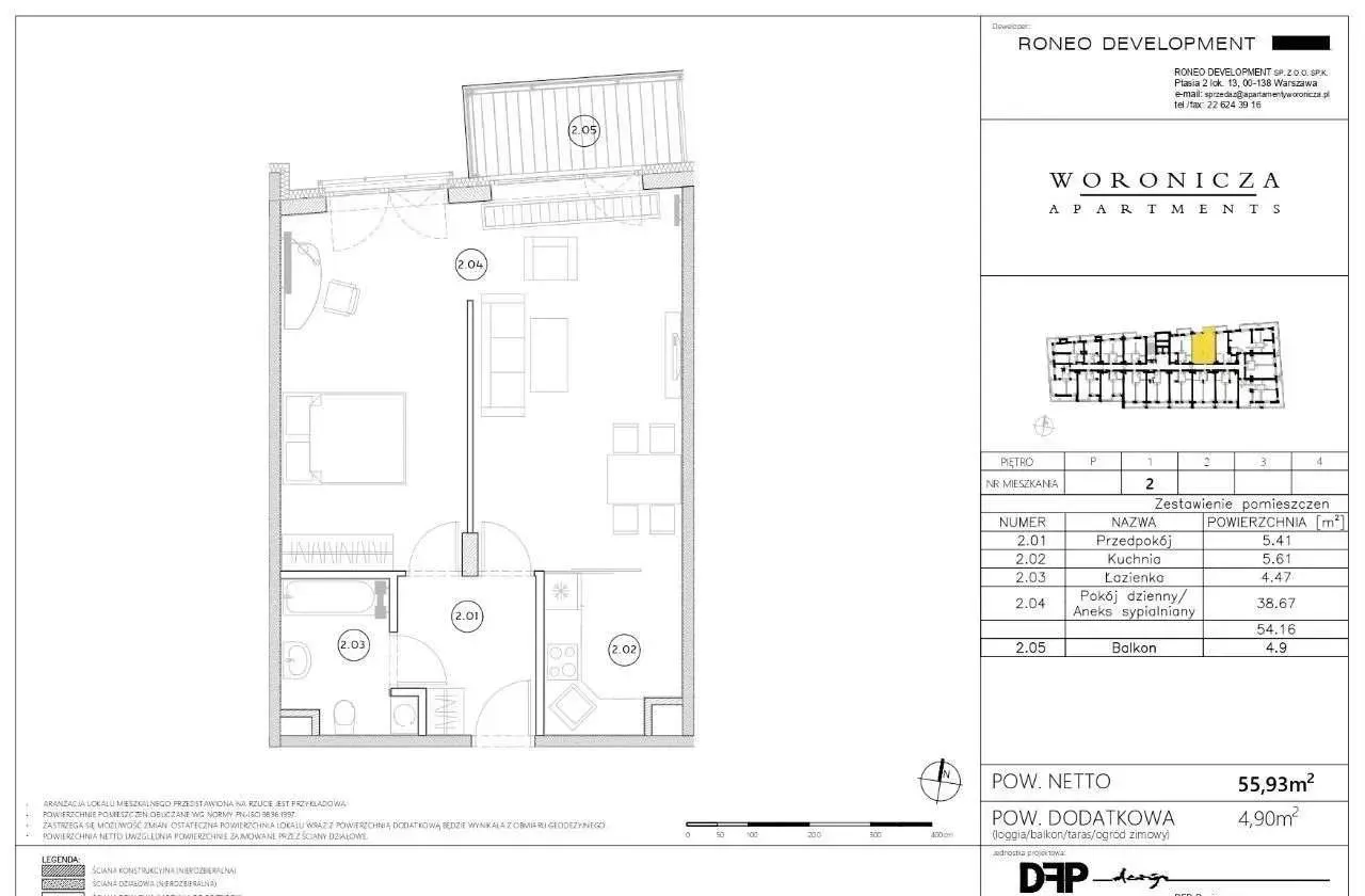 Mieszkanie na sprzedaż 2 pokoje 56m2