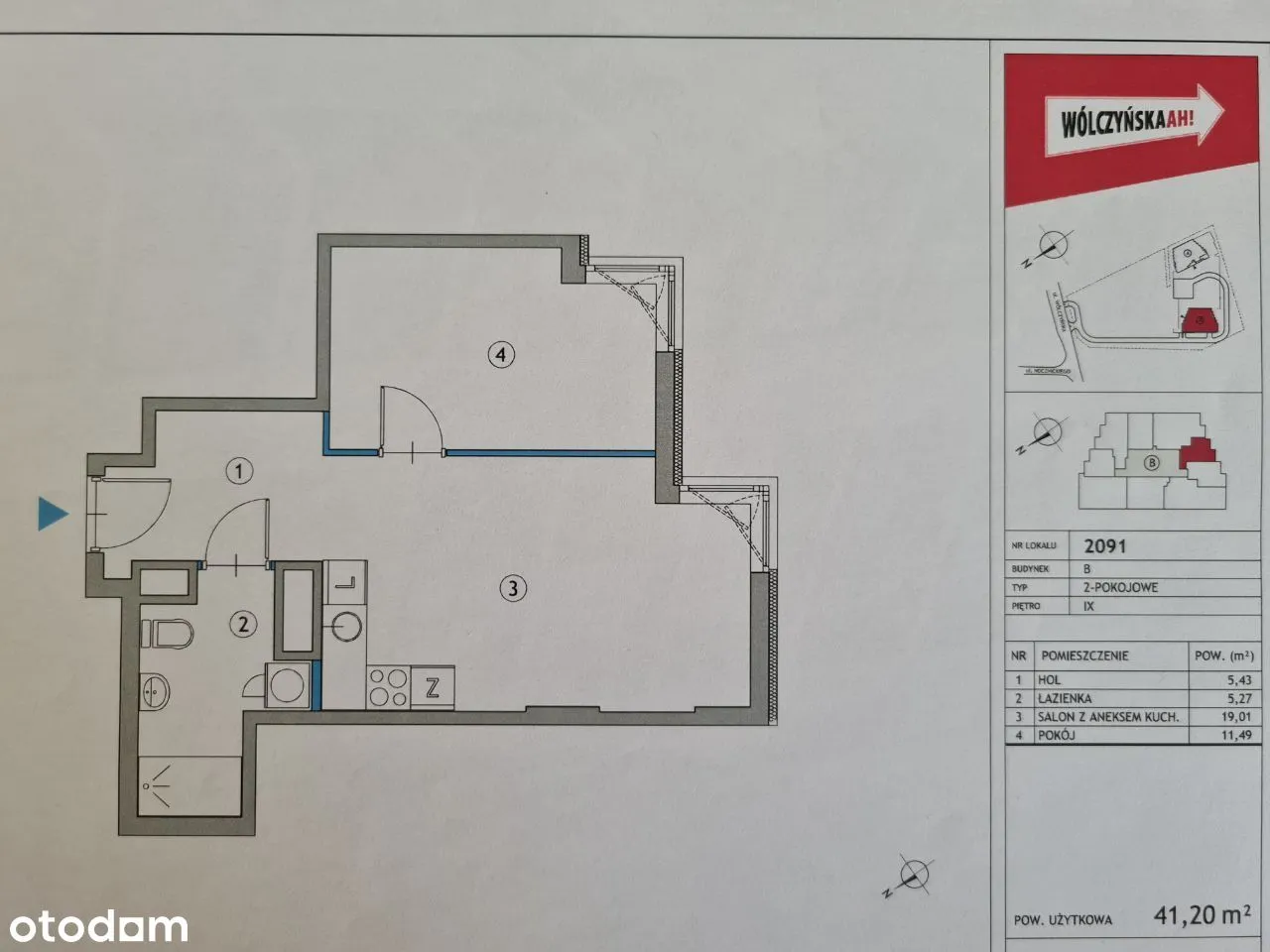 Mieszkanie 41,2 m², Warszawa Bielany, blisko metra