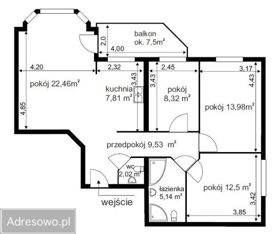 Warszawa Skorosze, ul. Ryżowa Mieszkanie - 4 pokoje - 82 m2 - 2 piętro