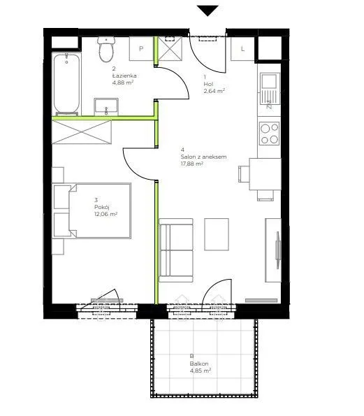 NOWE do wykończenia 2-pokoje 38,3m2 Ochota/Włochy