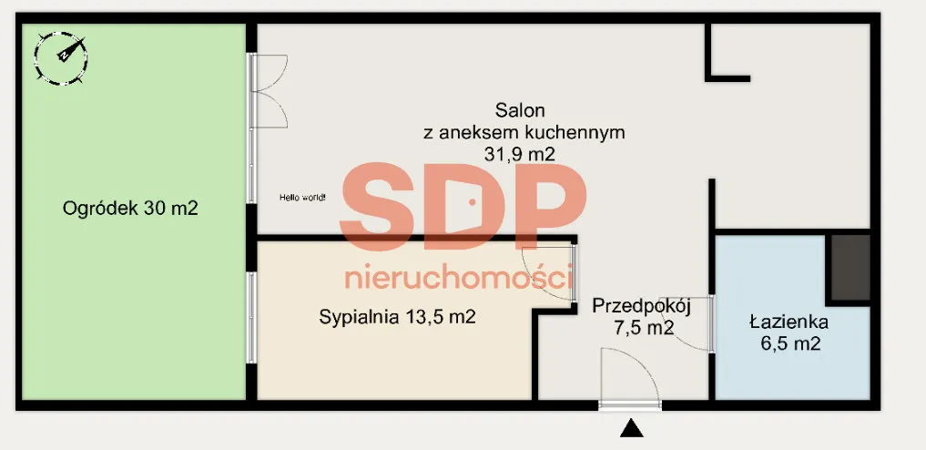 Przestronne, dwupokojowe na Wilanowie z ogródkiem 