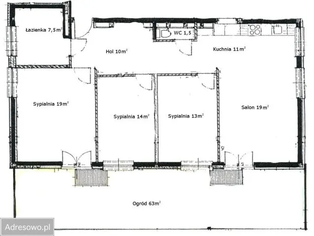 Warszawa Białołęka, ul. Myśliborska Mieszkanie - 4 pokoje - 95 m2 - parter