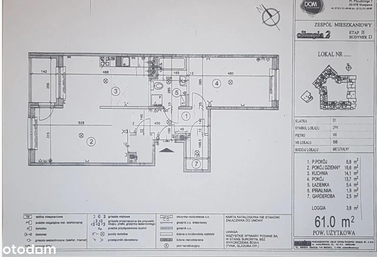 61m2 Ursynów 2 pok Apartament Centrum Onkologii