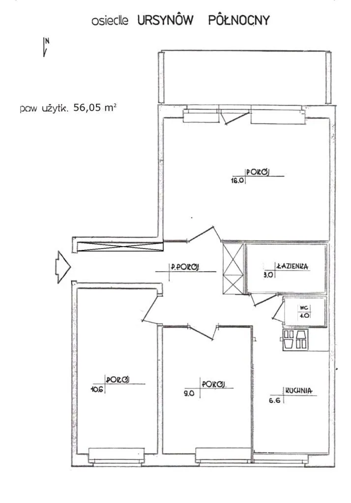 Mieszkanie na sprzedaż, 56 m², 3 pokoje Warszawa Ursynów Ursynów Północny 