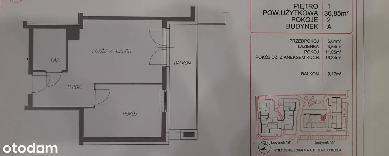 Mieszkanie 2 pokoje 36,8 m2 na Grochowie