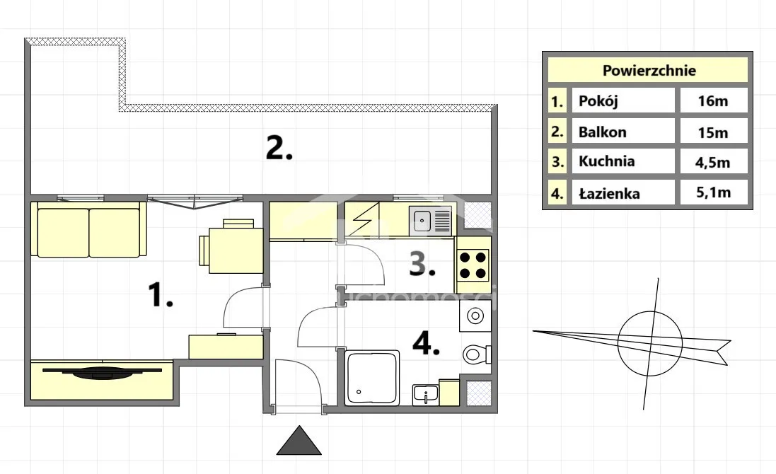 Ciche mieszkanie z garażem i balkonem 15 metrów 