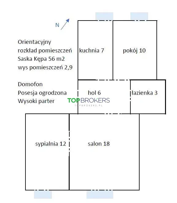 Trzy pokoje z oddzielną kuchnią, Saska Kępa 