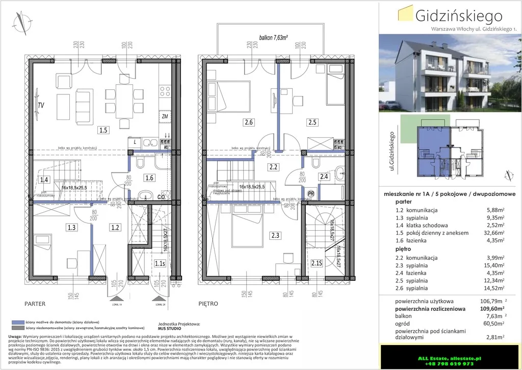 Mieszkanie, bliźniak, 109,6 m2, ogród, balkon 