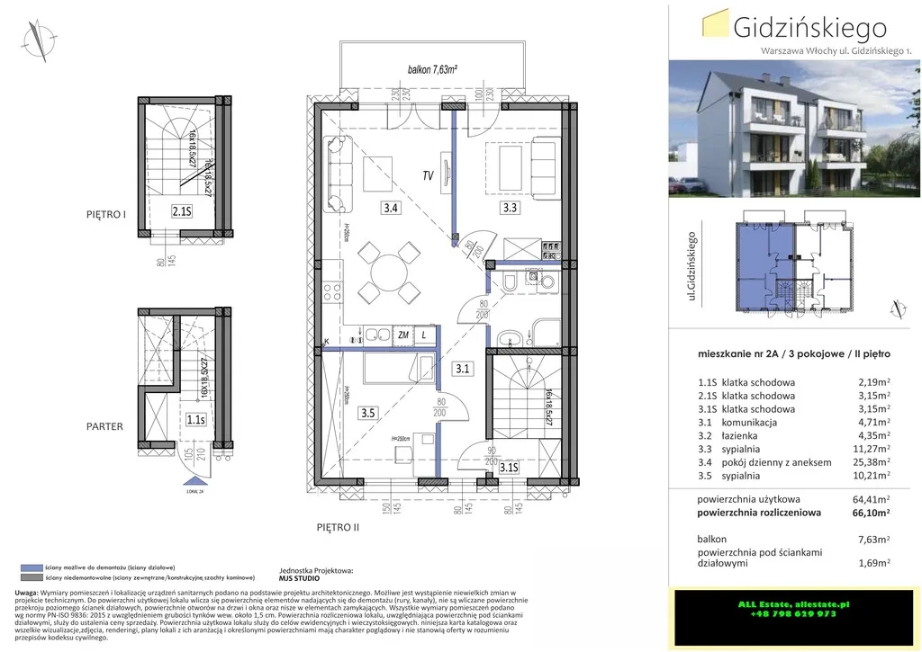 Mieszkanie, bliźniak, 66,1 m2, balkon 