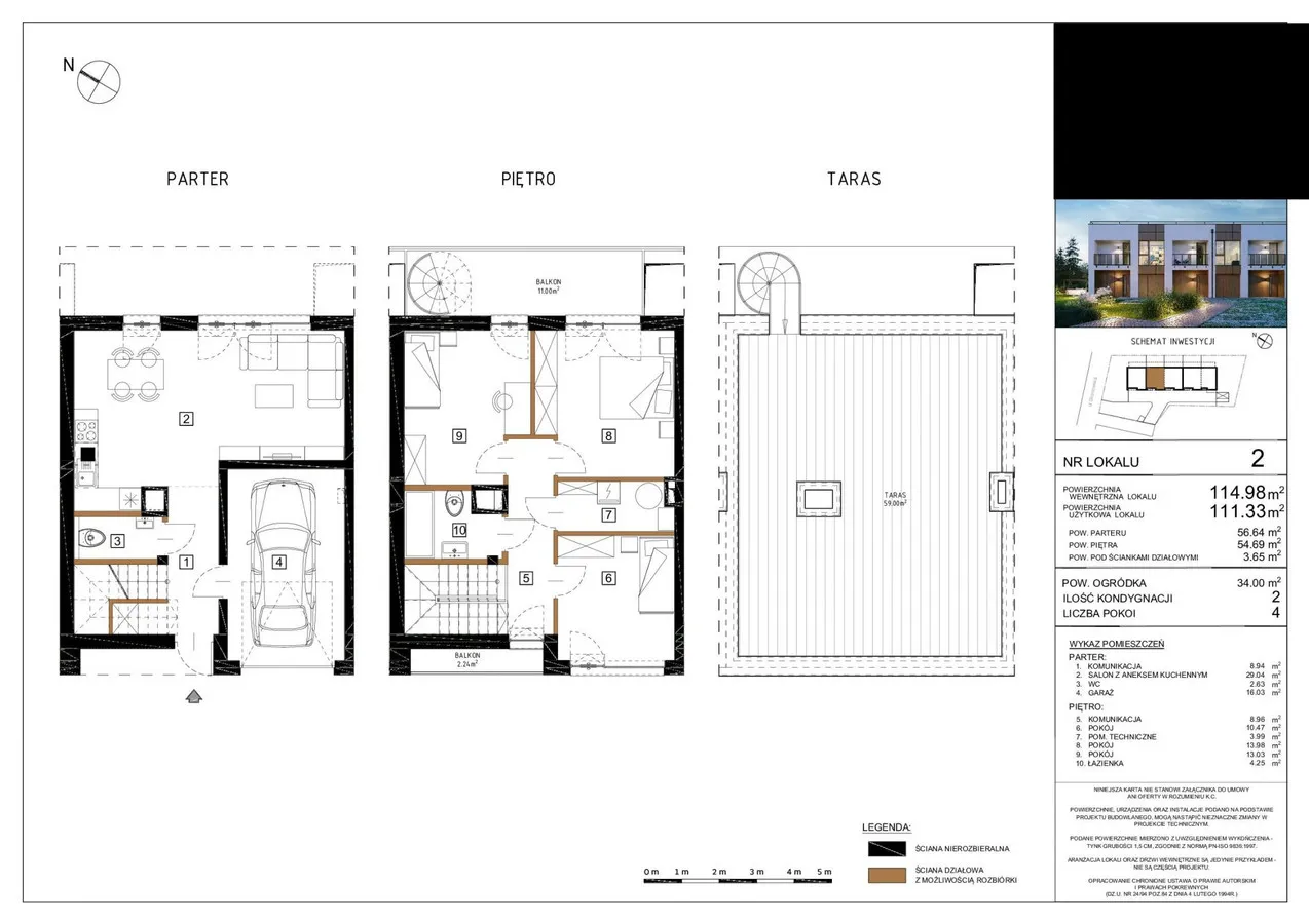 Dom w zabudowie szeregowej z ogródkiem 200m2 z tarasem na dachu 