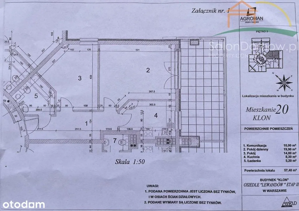 Mieszkanie z tarasem 19 m2, możliwy 3 pokój.