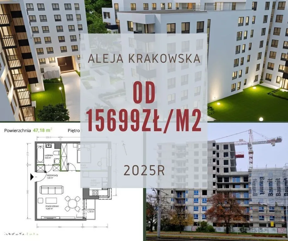 2/3 pokoje przy Al. Krakowski, 2025r. SKM, tramwaj