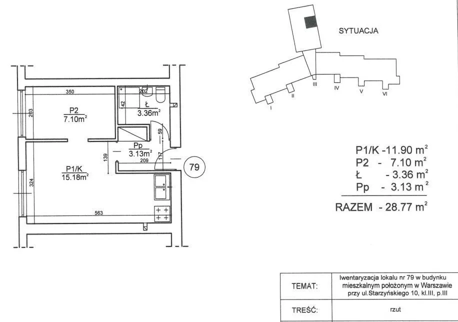 Ładne 2-pokojowe 29 m2 na 3 piętrze na Nowej Pradze 