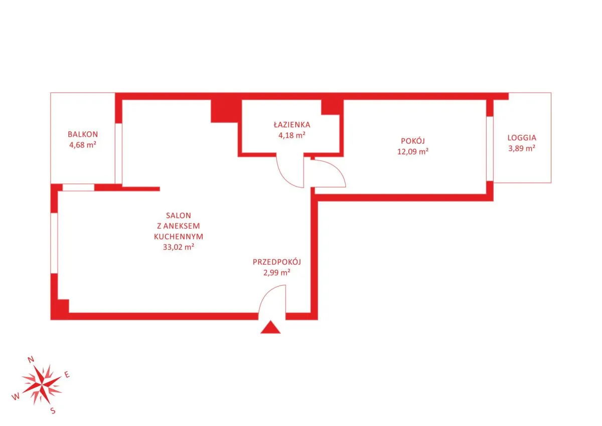 Mieszkanie na sprzedaż 2 pokoje 52m2