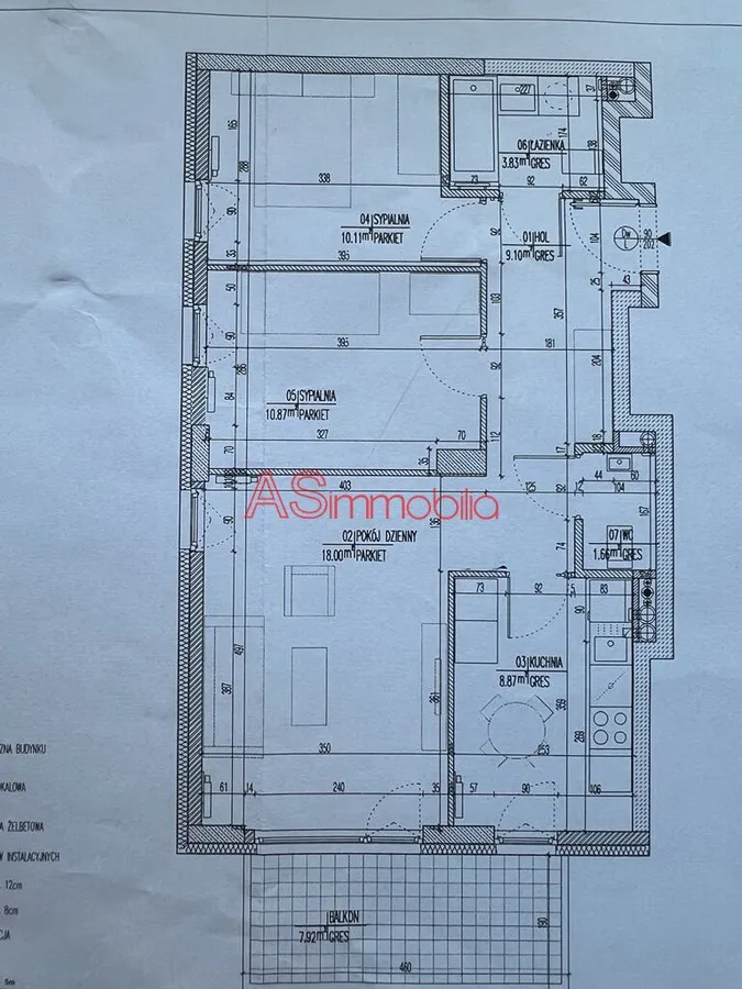 Mieszkanie 62,5 m2, 3 pokoje, Warszawa Grochów 