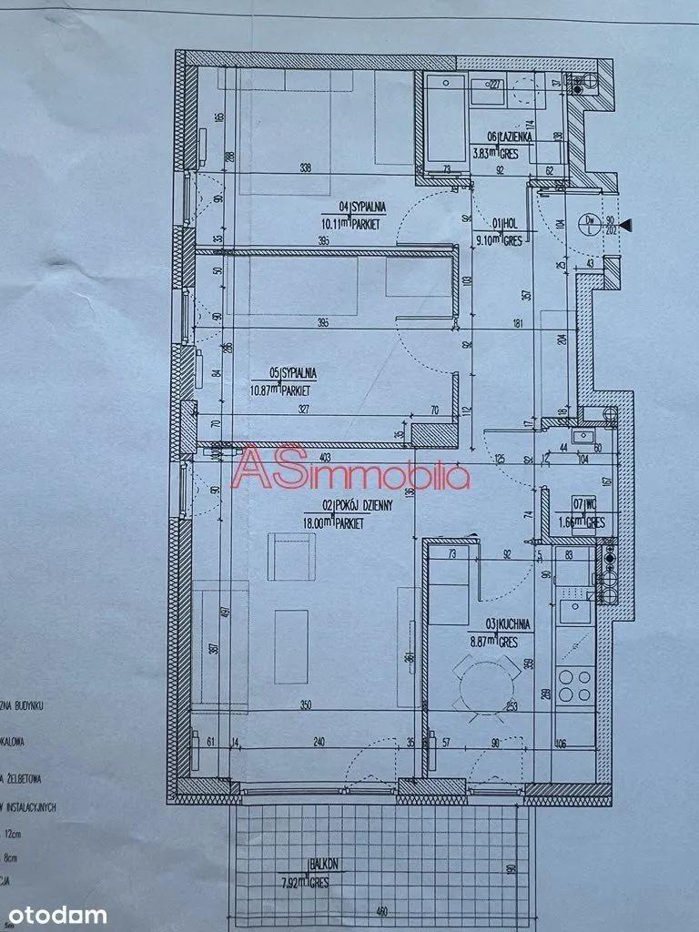 Mieszkanie 62,5 m2, 3 pokoje, Warszawa Grochów