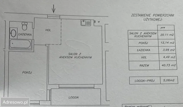 Warszawa Ursynów Mieszkanie - 2 pokoje - 41 m2 - 1 piętro