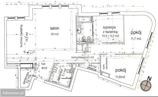 Warszawa Wilanów, ul. Adama Branickiego Mieszkanie - 4 pokoje - 106 m2 - 3 piętro