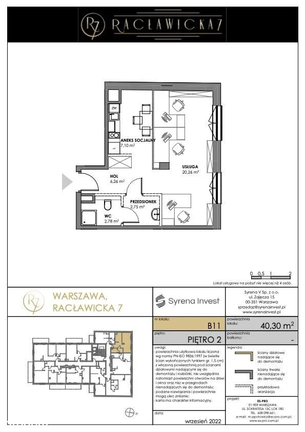 Nowe mieszkanie 2 pokoje 40m2 ul. Racławicka