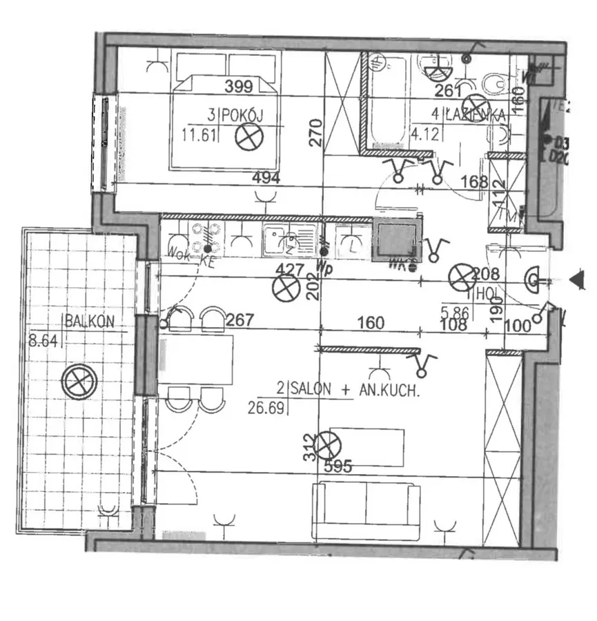 Przytulne M2, Miasteczko Wilanów, 50m2, garaż podziemny, balkon, klimatyzacja 