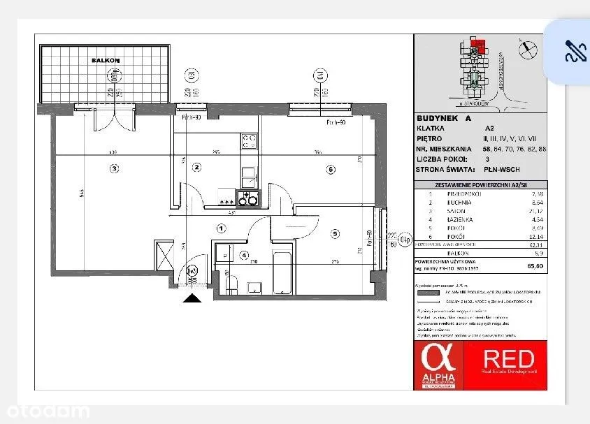 3 pok 65m2 po remonce, garaż gratis, balkon, wina