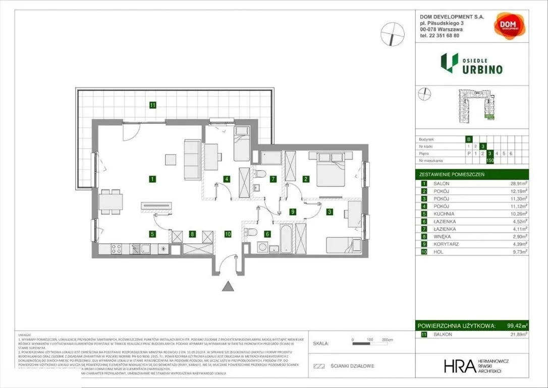 OCHOTA-WŁOCHY, balkon 22 m2, salon 65 m2 