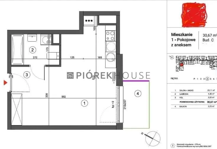 Mieszkanie na sprzedaż 1 pokoje 31m2