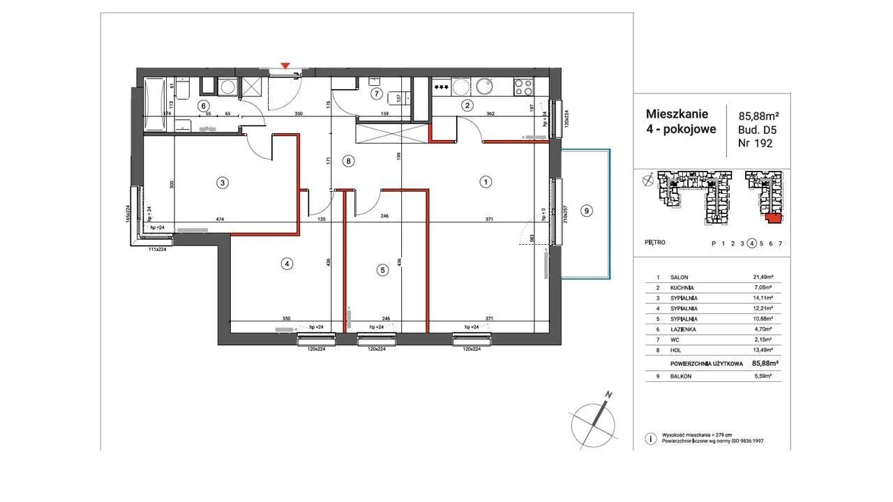 Mieszkanie 85,88 m2 Ursus Szamoty