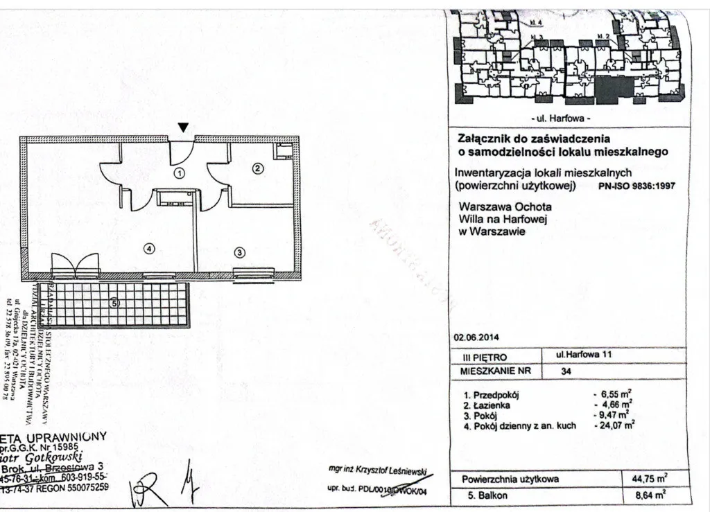 2-pokojowe mieszkanie z dużym balkonem, Harfowa 11 