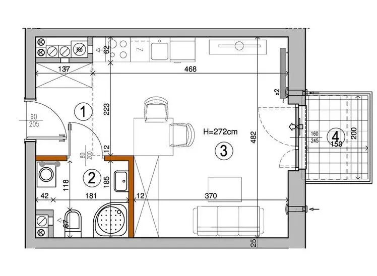 Kawalerka 25,3m2 z balkonem 3m2 za 412 723zł 