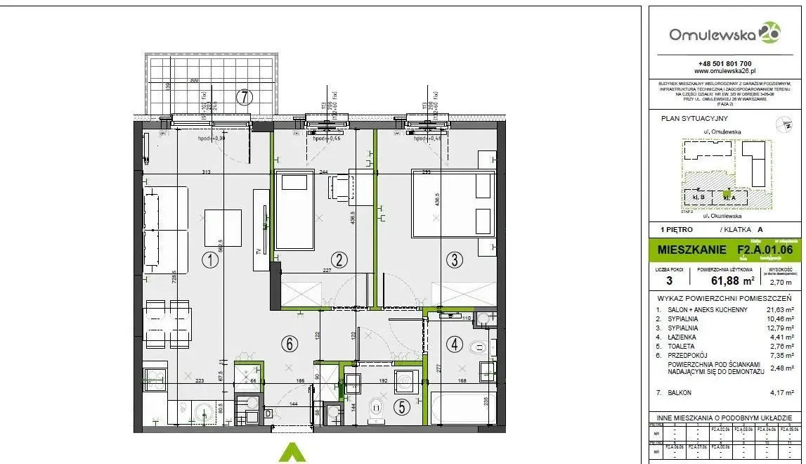 61,88 m Praga południe, nowe budownictwo Omulewska