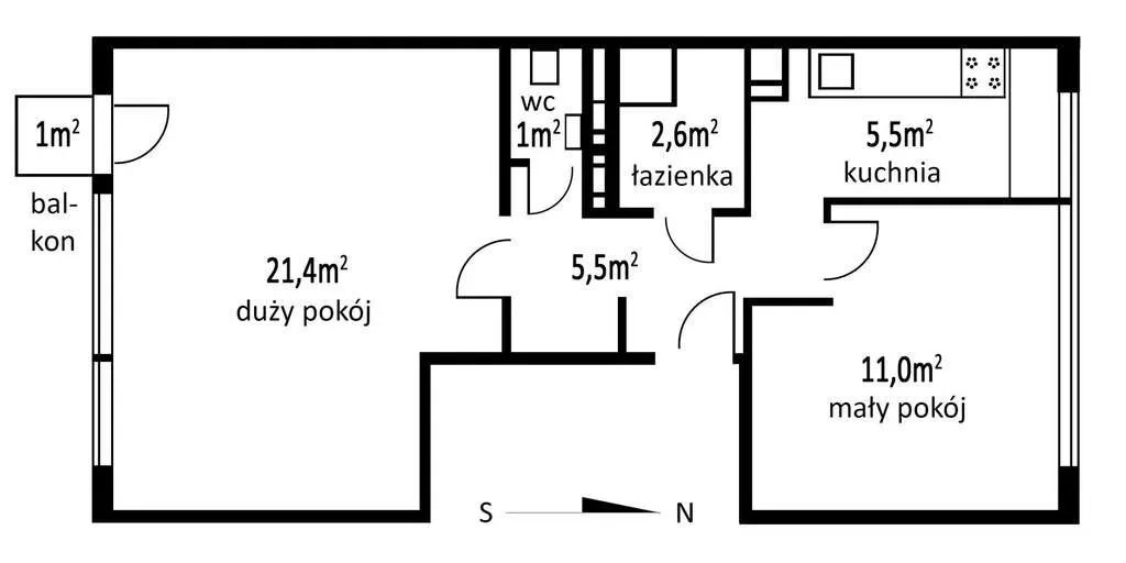 Mieszkanie na sprzedaż, 47 m², 2 pokoje Warszawa 