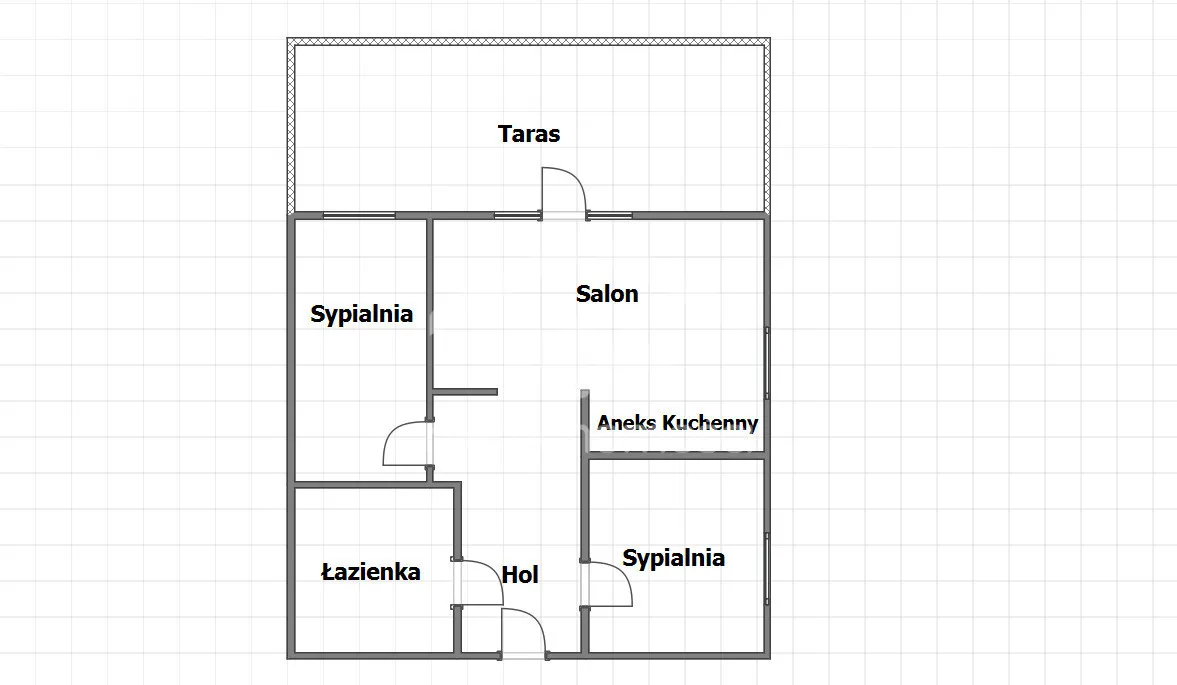 Trzypokojowe mieszkanie z widną kuchnią i tarasem 