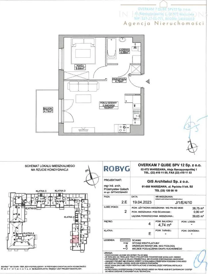 2 pok 38,72 m2 + garaż i kom - gotowe !