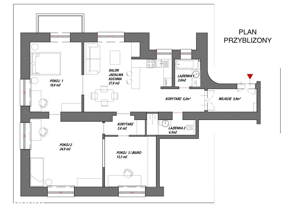 105m2 przy samym pl. Wilsona, po remoncie