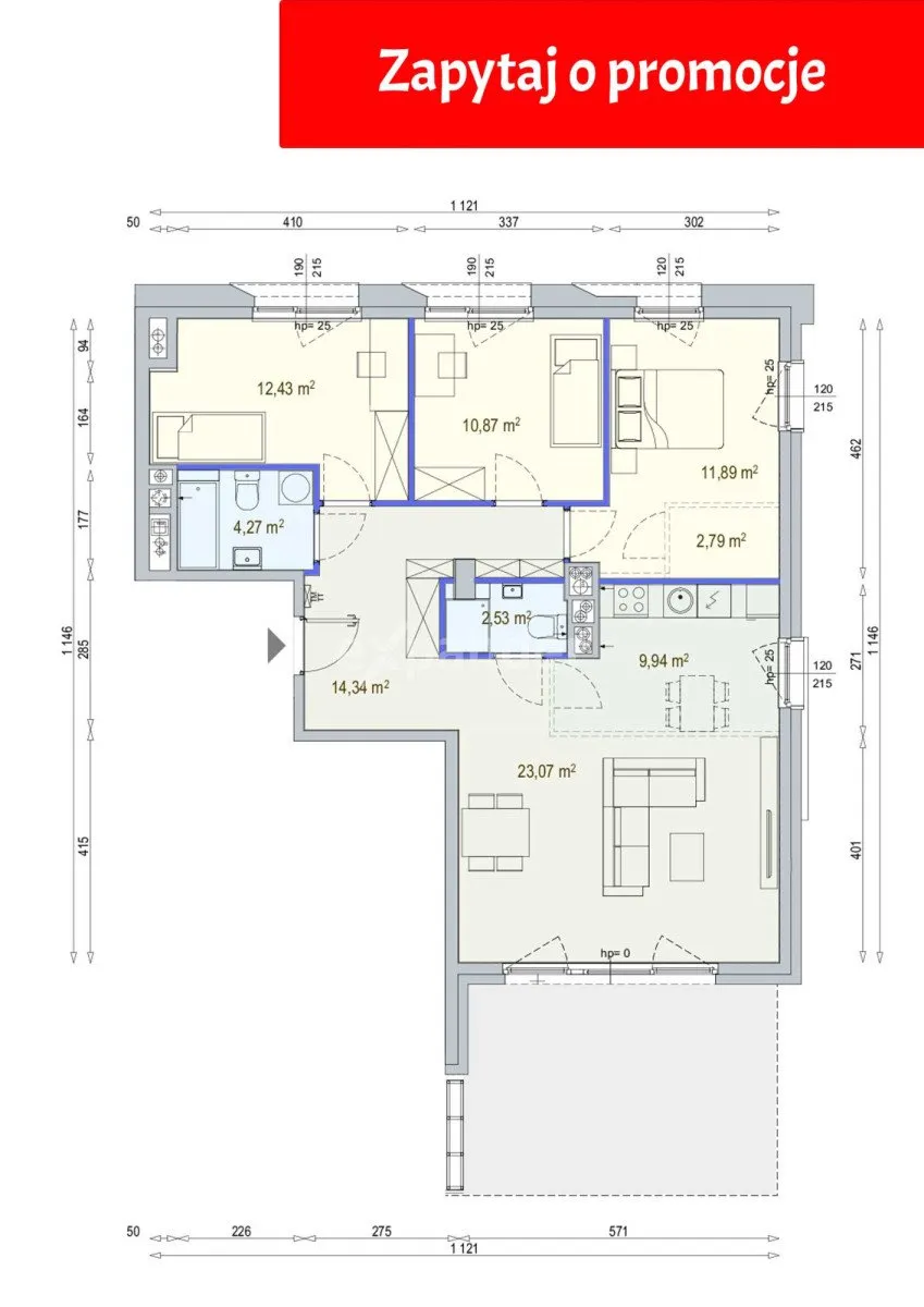 Sprzedam mieszkanie czteropokojowe : Warszawa Mokotów , ulica Postępu, 92 m2, 1810000 PLN, 4 pokoje - Domiporta.pl