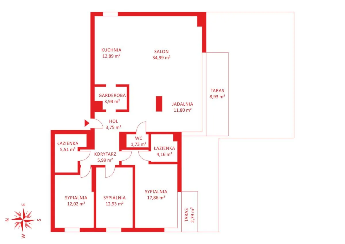 Apartament 131m2/4pok/2tarasy 