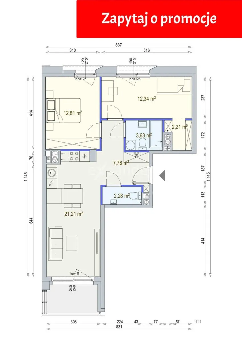 Sprzedam mieszkanie trzypokojowe: Warszawa Mokotów , ulica Postępu, 62 m2, 1276000 PLN, 3 pokoje - Domiporta.pl