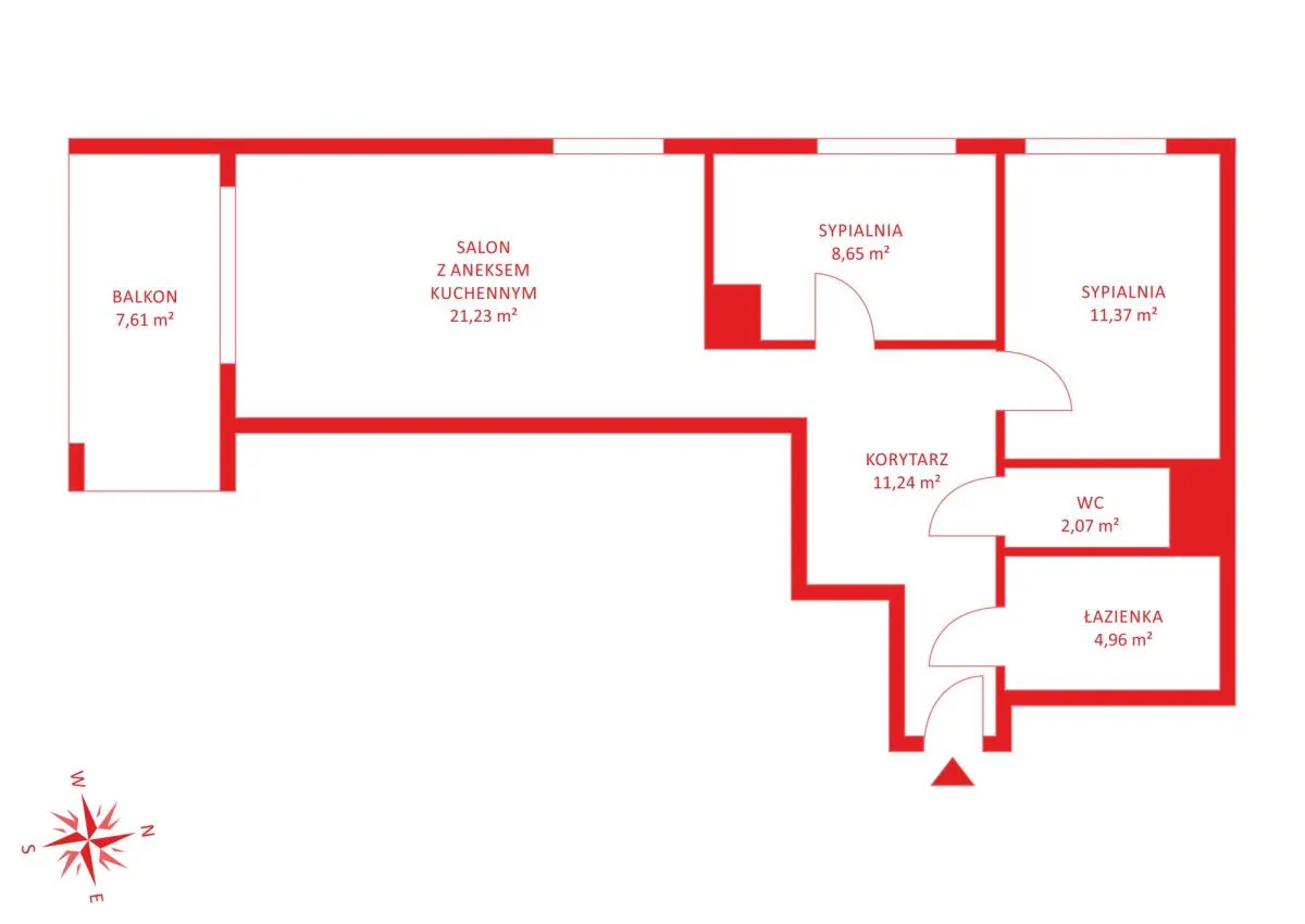 Mieszkanie na sprzedaż 3 pokoje 60m2